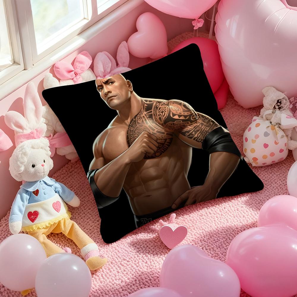 The Rock Face America Dwayne Johnson Cushion Cover Pattern Printed Pillowcase For Living Room Sofa Cushion Cover Bedroom Decor