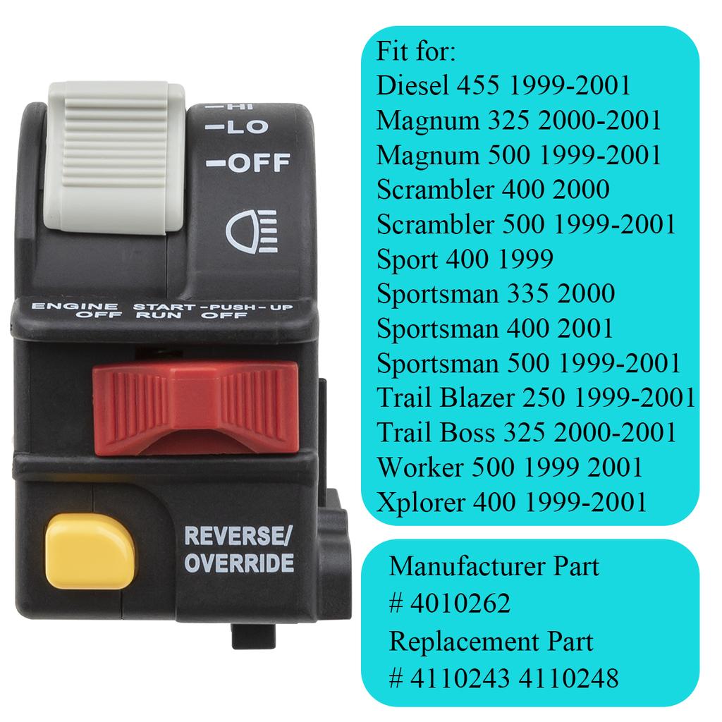 4010262 4110243 4110248 Handlebar Switch Assembly Left 4010262 For Polaris Magnum Sportsman 2000-2001 Scrambler 1999-2001