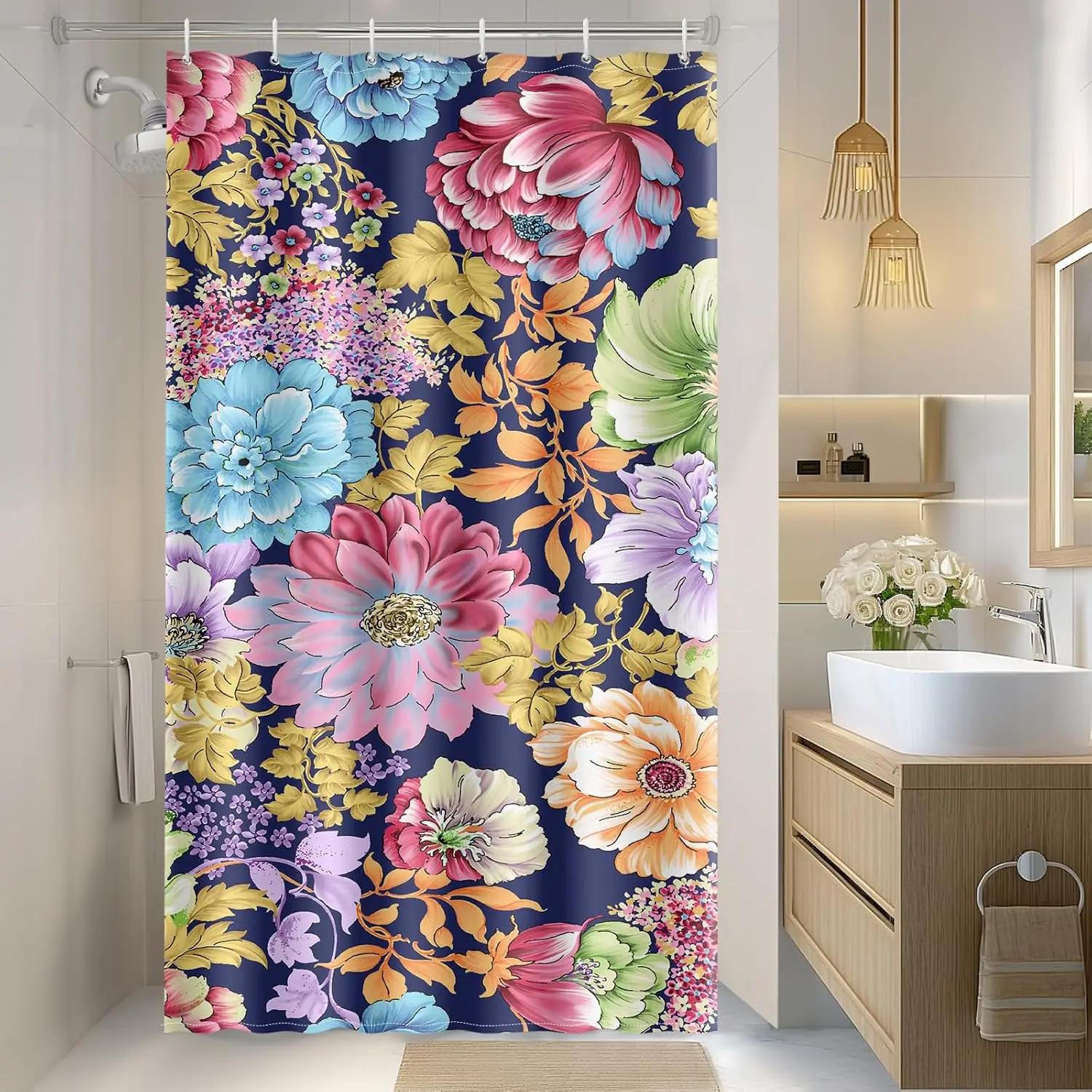 

Mandala Bohemian Colorful Floral Shower Curtain Home Decorative Bathtub Shower Curtain, Bathroom Decoration Accessories 180X180CM