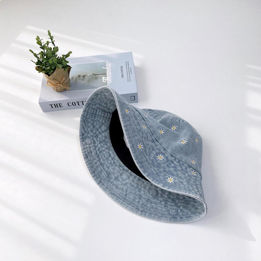 Women's and Men's Daily Denim Flower Bucket Hat