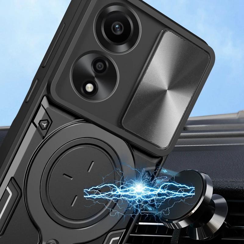 Kickstand Armor Schutzhülle Für OPPO A60 A80 A79 5G A18 A38 A58 A78 A98 5G Hülle Linsenschutz Stoßfest Funda Coque Capa