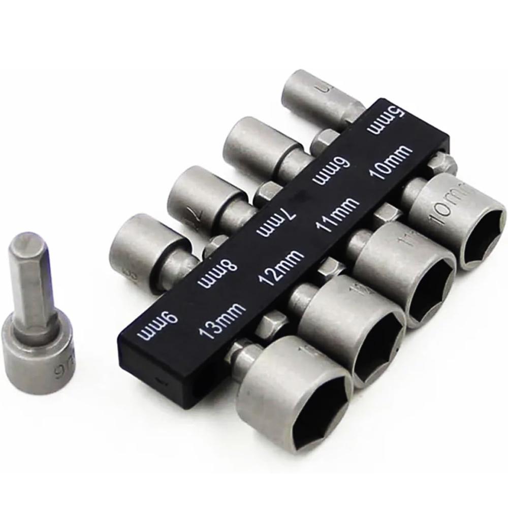 9pcs Set Powerful Socket Inner Hexagonal Wrench Hexagonal Handle Screwdriver Socket Power Nut Driver Set серый