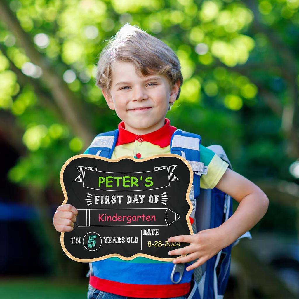 PETCEE First & Last Day of School Chalkboard - 9.5" X 12" Back To School Board Sign Reble 1st Day of Preschool Kindergarten Photo Props Gifts for