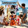 Custom Name Personalized DRAGON BALL Print Beach Towel, for Trip Camping Beach Party Home Decor, Birthday Gift for Family & Friends