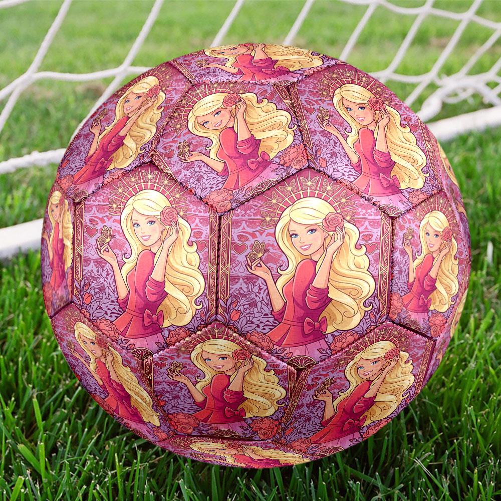 Barbie Print Size 5 Soccer Ball, Standard Match Football for Sports Game and Team Practice, Ideal Gift for Soccer Fans