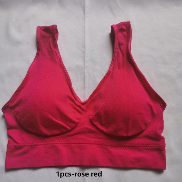 3pcs Women's Sports Bra Wirefree Yoga Bras Tank Top High Intensity Push Up Large Size S~6XL