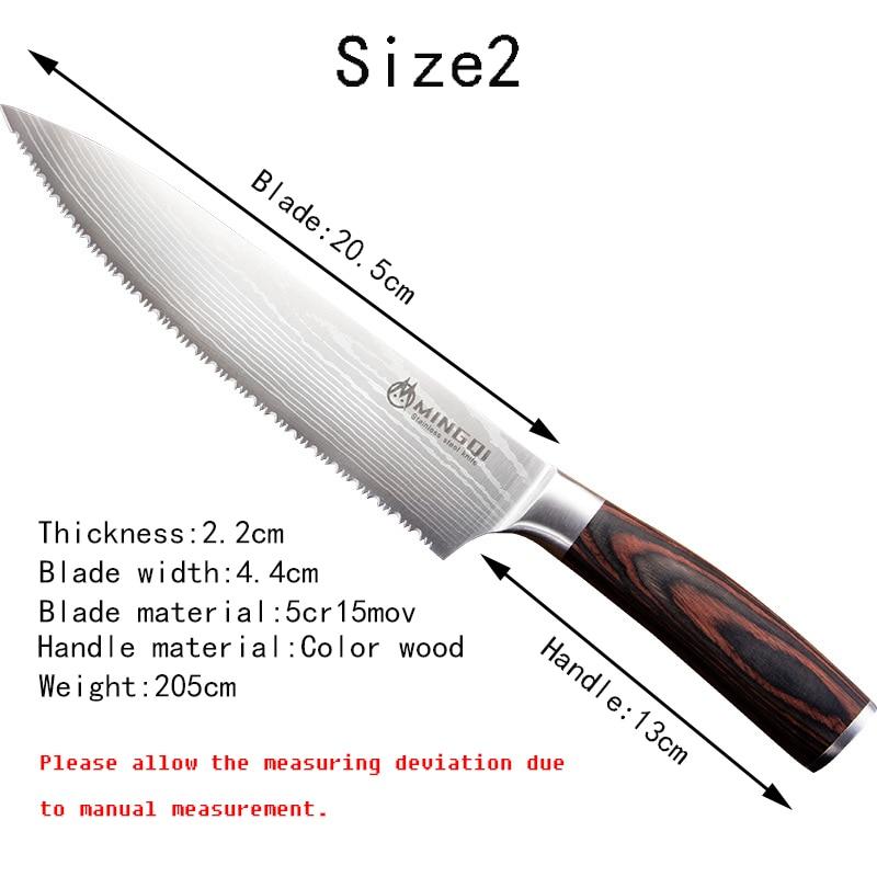 Stainless Steel Chef Knife Meat Cleaver Kitchen Knives Cooking Tools Serrated Frozen Meat Knife