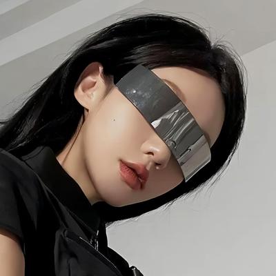 UV Protecting Glasses Frameless Design Science And Technology Style Foldable Shatterproof PC Material Lightweight for Parties Club Cosplay Cycling