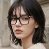 Eyeglass Frames SF2992 001 Square Black Horn-rimmed Glasses for Men and Women
