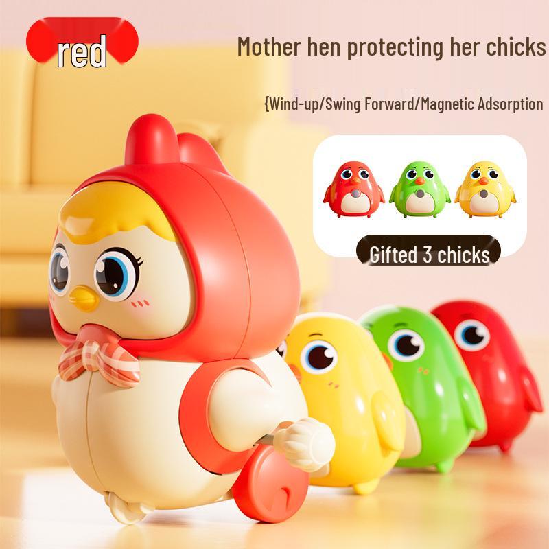 Magnetische Uhrwerk-Kükenfamilie: Frühe Bildung Krabbelspielzeug