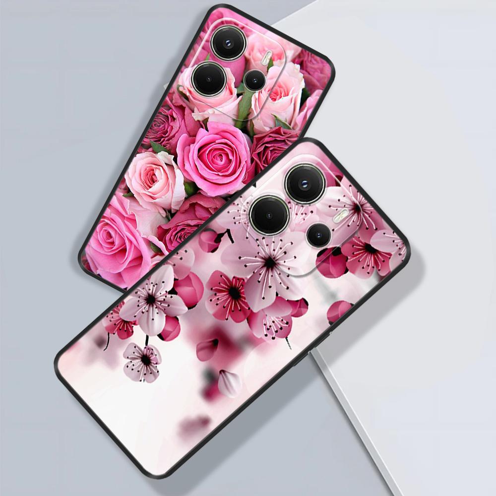 For Xiaomi Redmi Note 14 4G Case Luxury Painted Cover Black Silicone Phone Case For Redmi Note 14 Fundas note14 4G Soft Bumper
