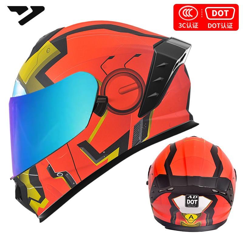 DOT 3C Certified Full Face Motorcycle Helmet Men Women All-Season Riding Safety Gear With Multiple Visor Options