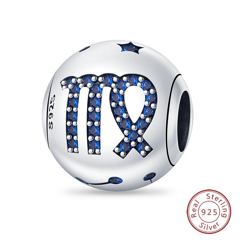 Charms Fit Qikaola Bracelets Copper Twelve Constellations Charms Beads Leo Aries Virgo For Birthday Jewelry Gifts