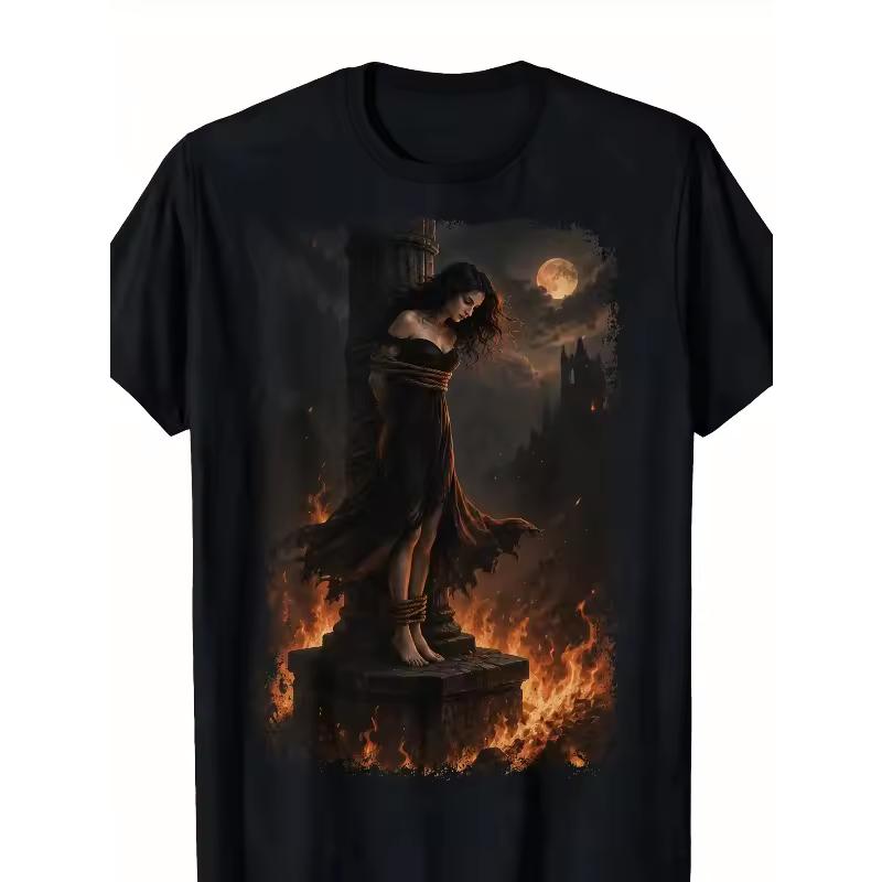 Retro Gothic Style Men's T shirt Summer New Item Suitable for Both Men and Women High Street T shirt