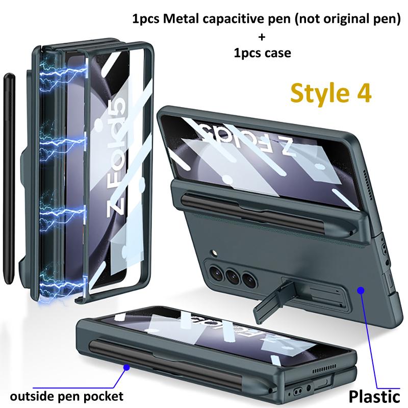 

Чехол с магнитным вращающимся шарниром для Samsung Galaxy Z Fold 5 Z раза 4 Z раза 3 Samsung Z fold3 темно-зеленого