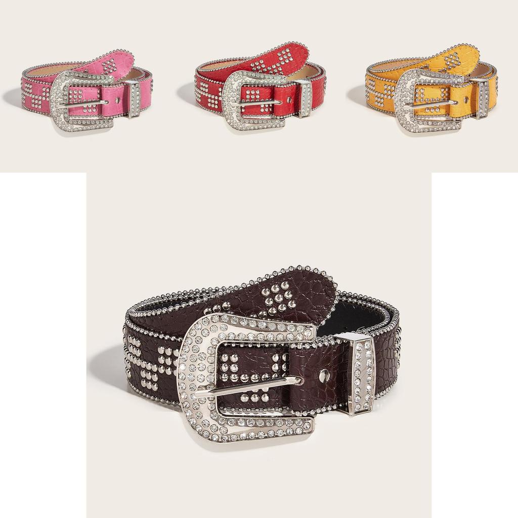 Style Pu Leather Belt With Starry Compass Buckle For Casual Youth Fashion