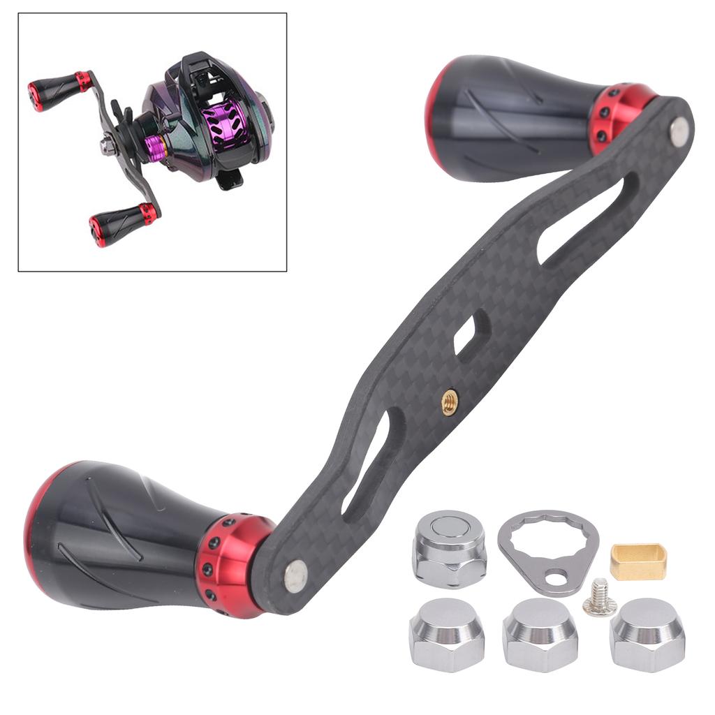95MM Spinnrolle Schwinghebelgriff Links Rechts Angelrad Knauf ErsatzSchwarz Rot