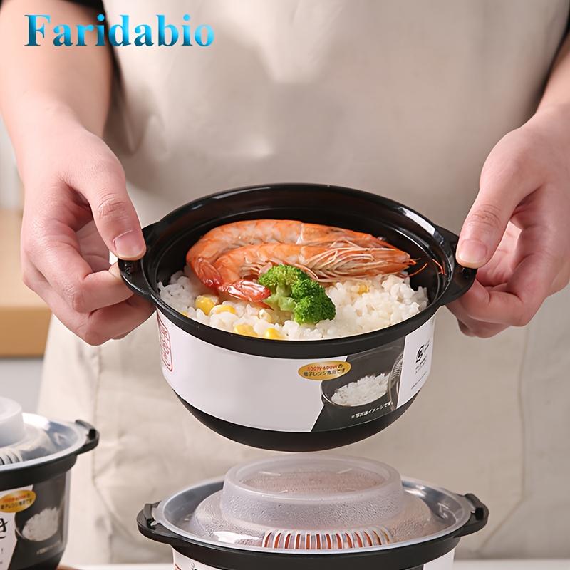 Microwave Rice Cooker with Lid - Non-Stick,BPA-Free, Easy-Clean Lunch Container for Quick Meals&Single Servings, Includes Steam Vent& Transparent Lid