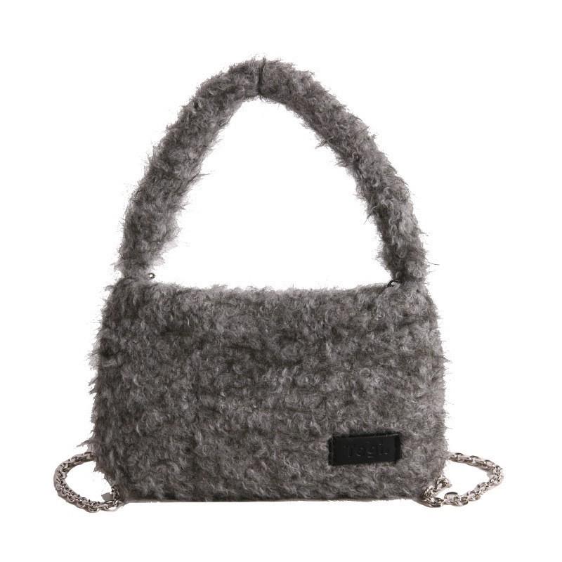

Small Niche High-end Plush Portable Underarm Bag Women s Early Chain Single-shoulder Cross-body Small size 20x3x12cm