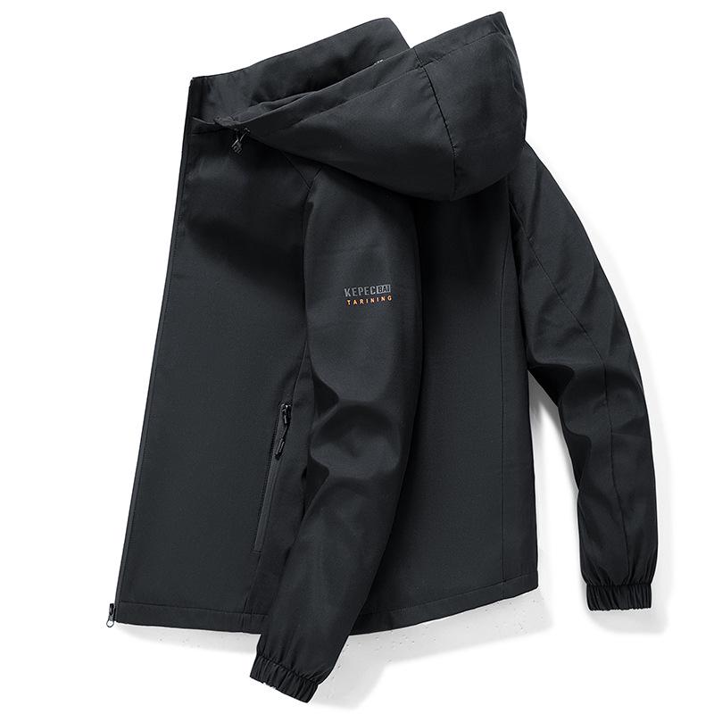 Men's 2026 Spring Workwear Jacket - Korean Style, Thin, Loose, Casual, Versatile, Hooded, Trendy Brand Top