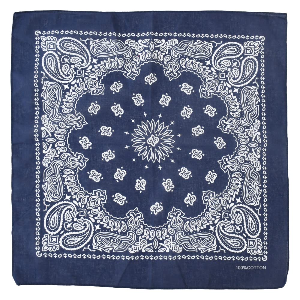 Trifong Bandana navy bandana men s handkerchief paisley bandana adult stylish 100% cotton cotton cashew nut pattern unisex 55cm x 55cm blue KC-E