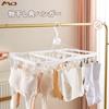 AYO Pinch Hanger, Corner Hanger, Laundry Hanger, Indoor Drying Hanger with 32 Pinch Clothespins, Foldable, Space-Saving, Multi-Functional Storage, Whi