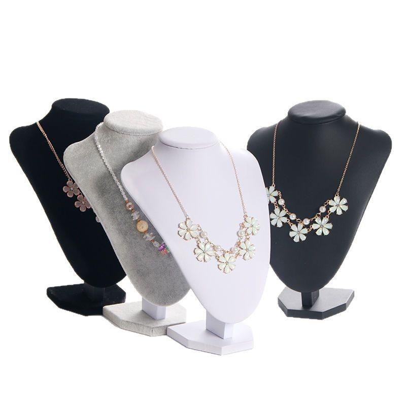 Velvet Jewelry Display Stand - Necklace Rack and Portrait Model