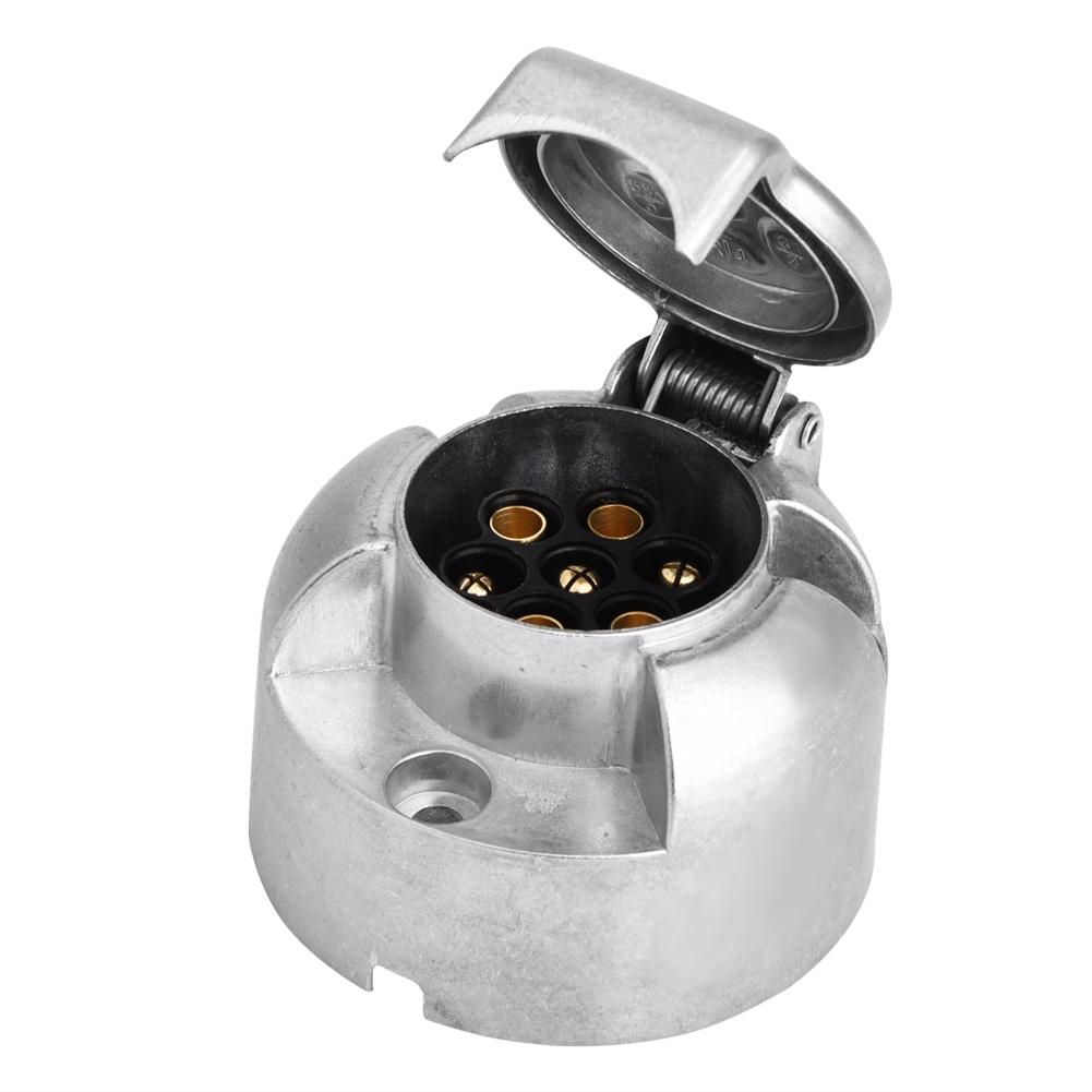 

7-контактный автомобильный разъем для прицепа, адаптер, металлический разъем для буксировки прицепа-прицепа, 12 В