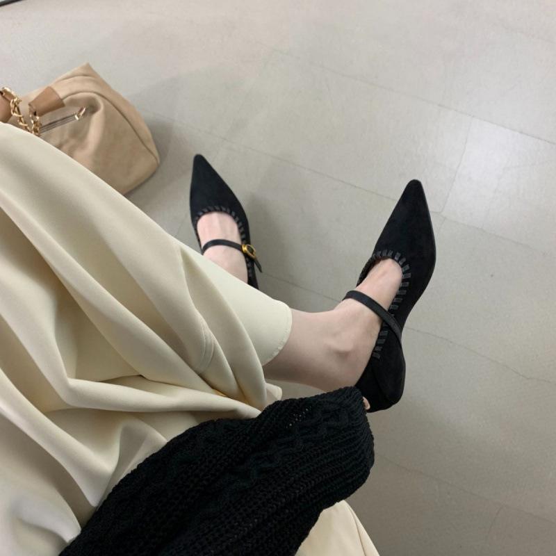 2025 autumn and winter new retro Mary Jane women's shoes soft-soled shoes inner height increase 4CM single shoes femininity flat shoes