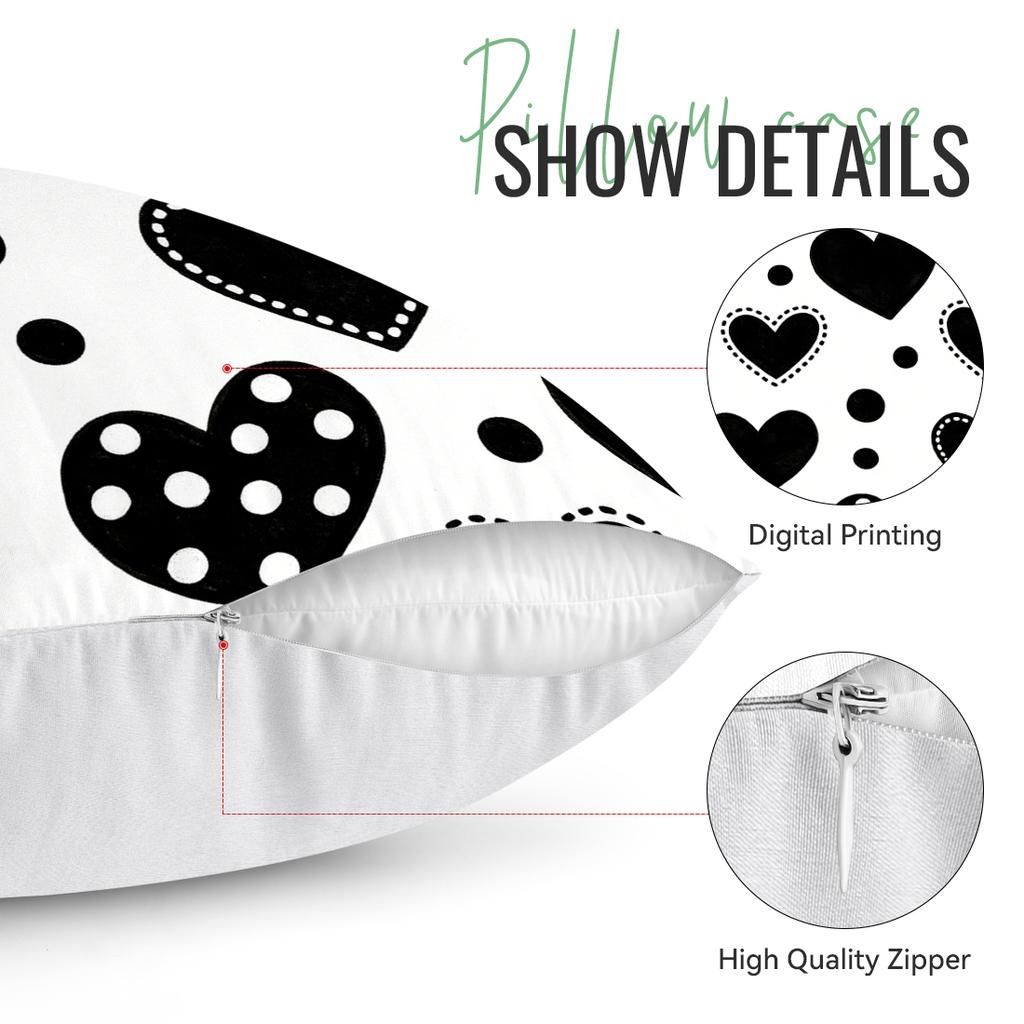 Leopard Print Heart Pillowcase Bedroom Sofa Cushion Cover 100% Polyester Living Room Cushion Pillowcase Home Comfortable Decor