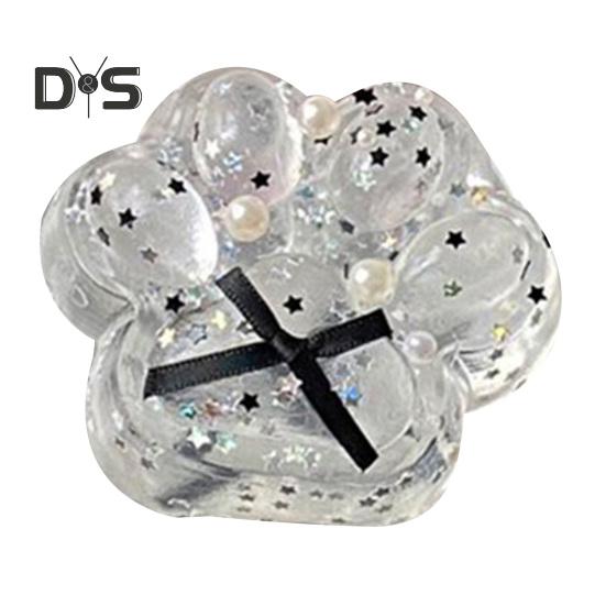 Clear Waffle Squeeze Toy Stress Relief Transparent Donut Toast Croissant Pinch Sensory Toy Kids Teens Adults Soft Stress Ball Cat Paw Fidget Toy