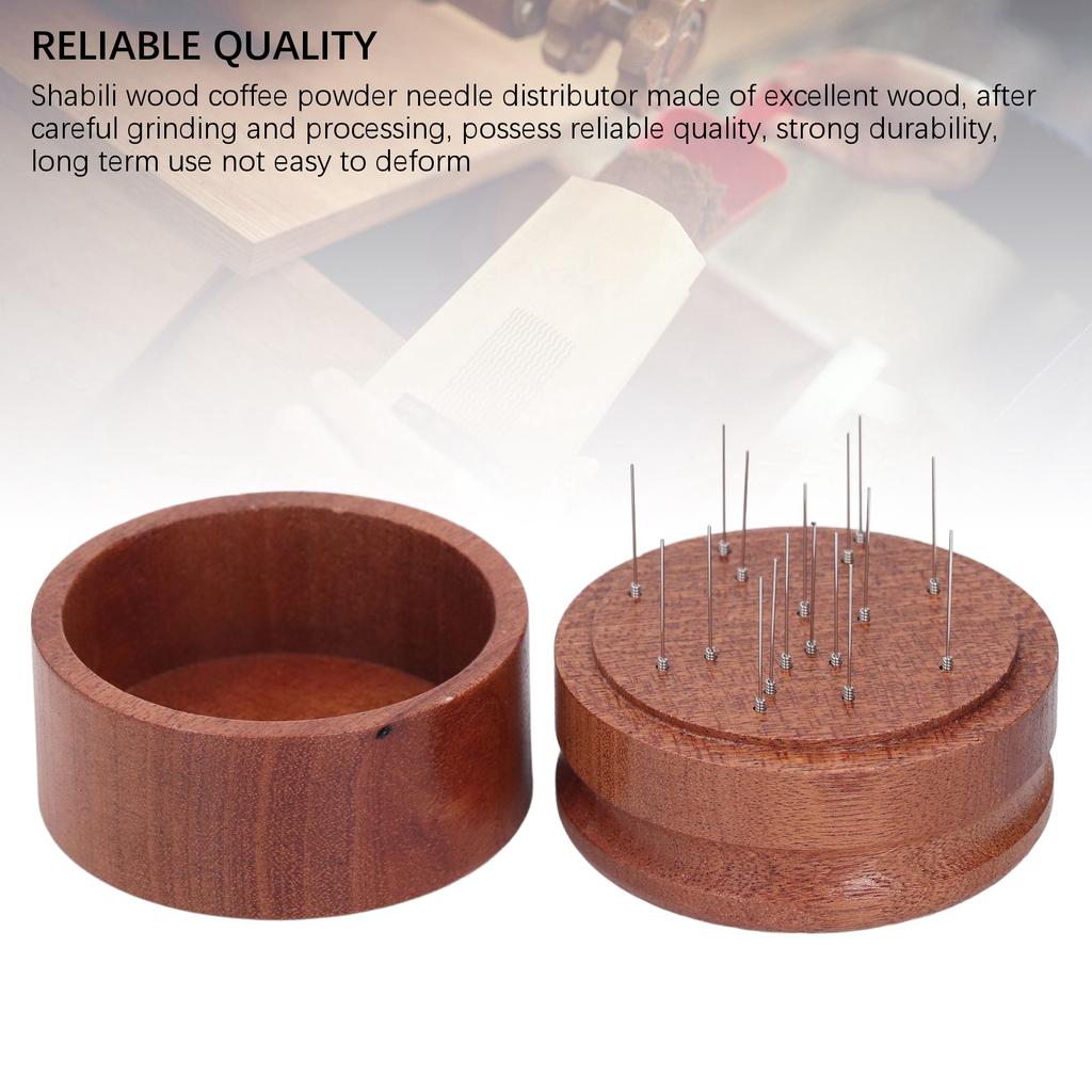 Coffee Needle Distributor Shabili Wood Time Labor Saving Wooden Grind Tamper Stirrer Tool