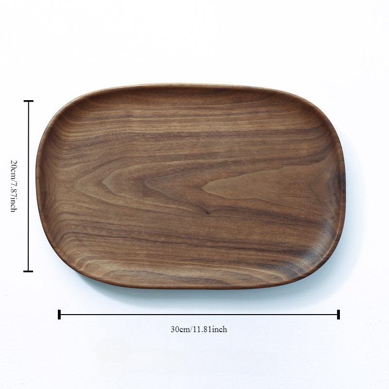 Natural Wooden Irregular Plates Black Walnut Wood Tray Cake Snack Plate Dessert Serving Tray Dishes Wood Utensils Tableware Gifts