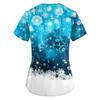 Women's Fashion V-neck Short Sleeve Workwear With Pockets Christmas Printed Tops