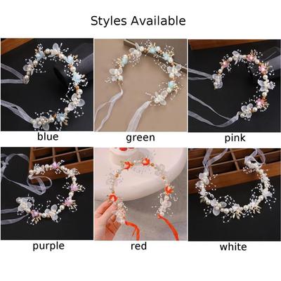 Children's Floral Hairband with Elegant Pearl Touch for Various Occasions