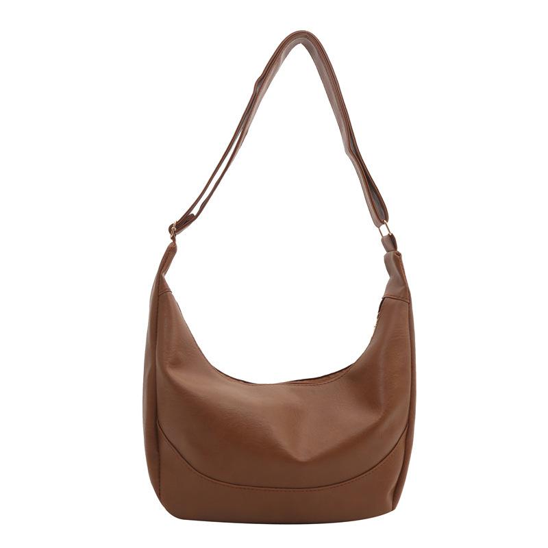 Casual large-capacity bag women's 2024 new retro dumpling bag simple and versatile messenger bag