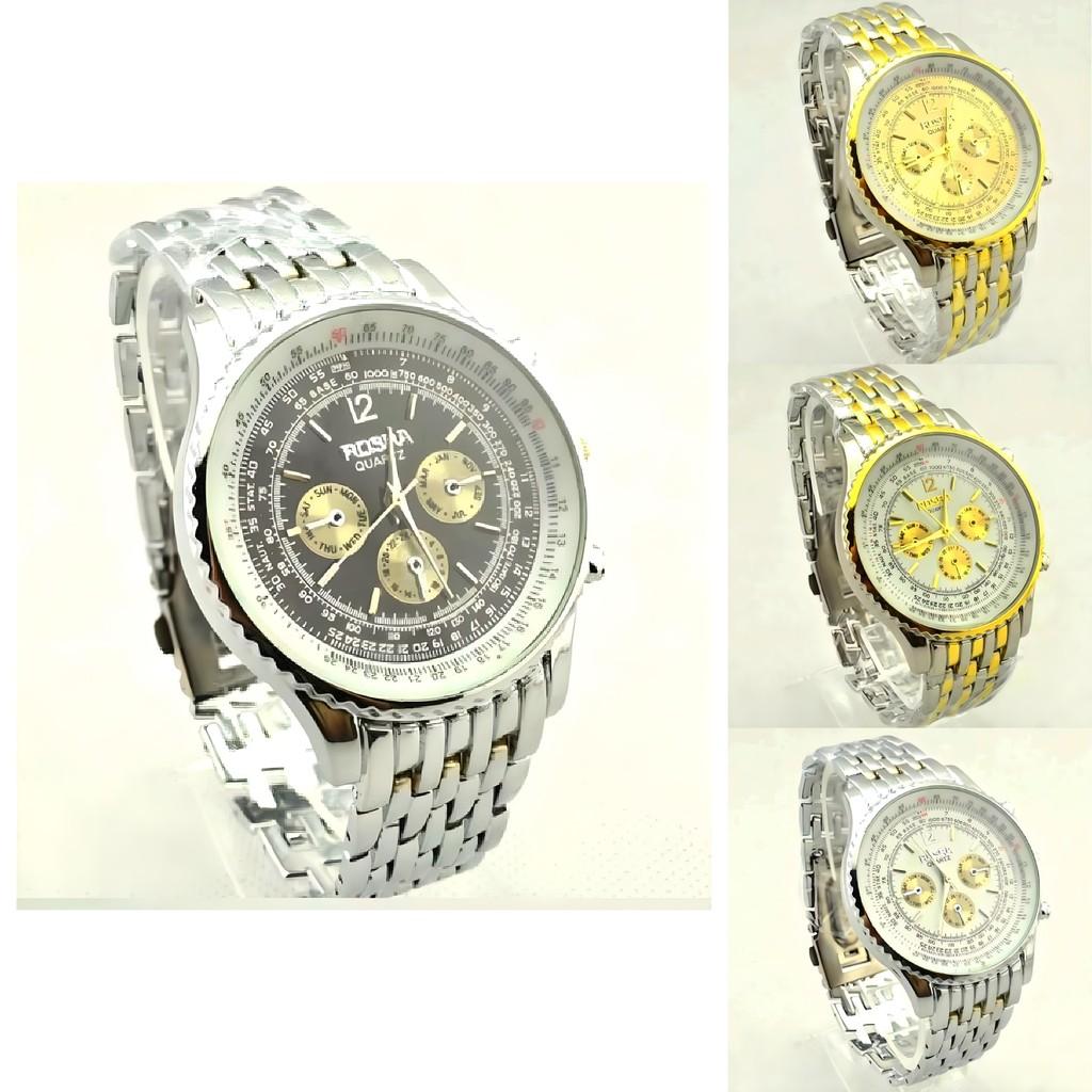 Men Business Quartz Watch With Stainless Steel Case And Rubber Strap For Formal And Casual Wear