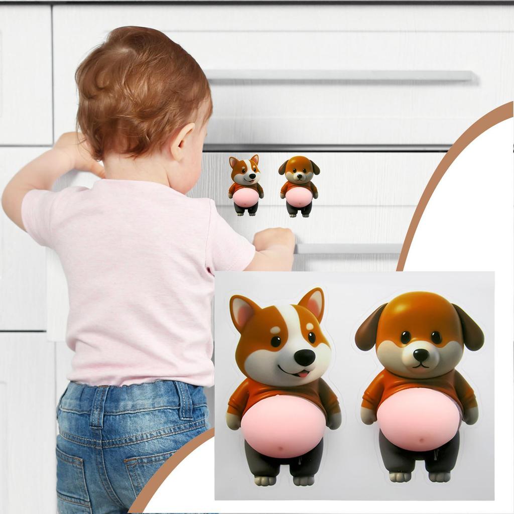 Car Door Decals 2 Pieces Anti-Collision Dog Sticker Silicone Decals for Vehicles for Automotive Door Vehicle Exterior Truck Home