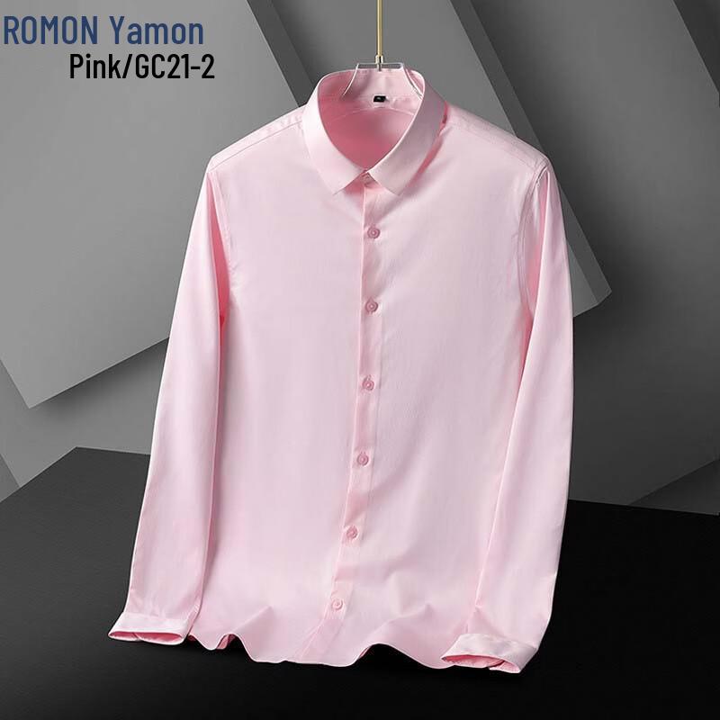 ROMON Men s Easy-Care Wrinkle-Resistant Business Long-Sleeve Shirt 40 розовый