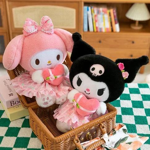 24CM  Anime Kawaii Melody Stuffed Animals Plush Toy Love Series Stuffed Doll Cute Room Decoration Pillow Holiday Gift