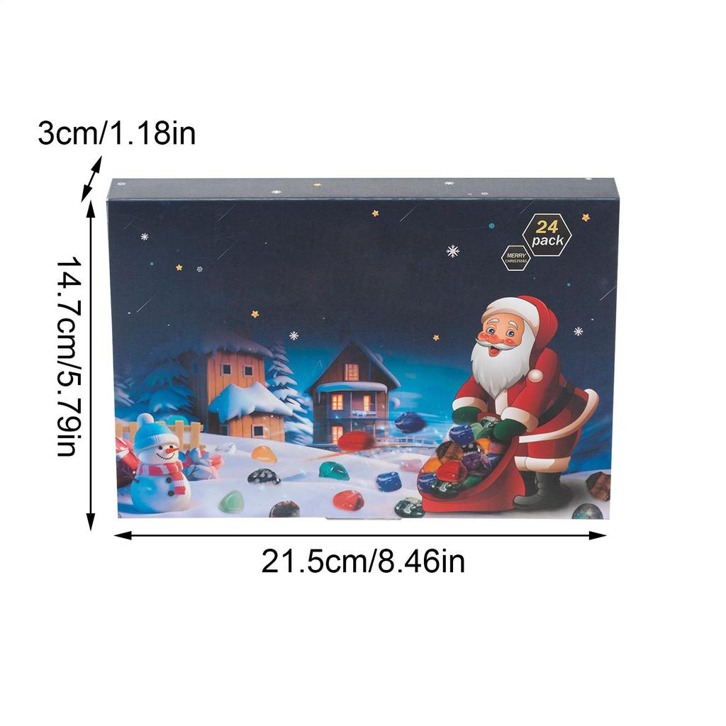 2025 Crystal Christmas Countdown Calendar 24 Days Countdown Christmas Calendar Advent 24 Grid Crystal Stone Children's Gifts