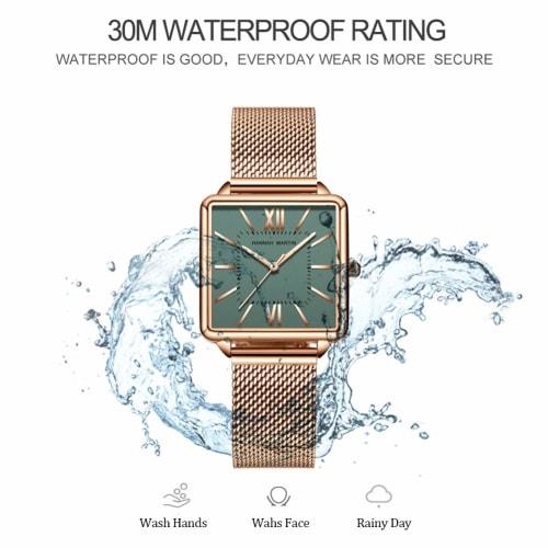 Hannah Martin Women's Watch, Stylish, Classic, Simple, Business Quartz Movement (Gold Green)