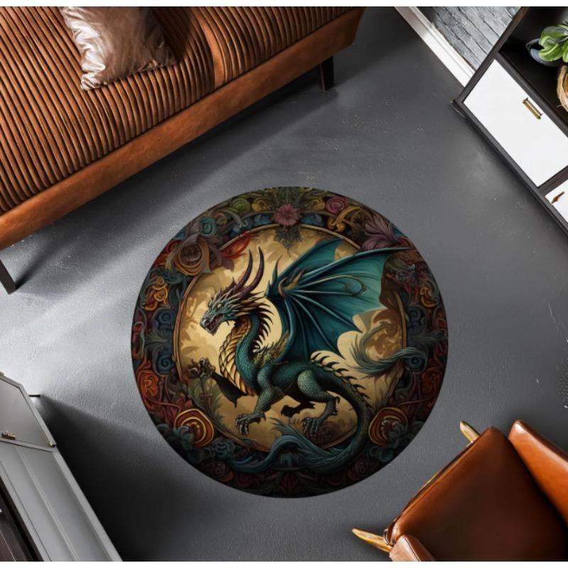 Round Yoga Rug with Chakra Meditation Design Spiritual Bohemian Rug for Meditation Room Yoga Studio Home Decor Having Aesthetic