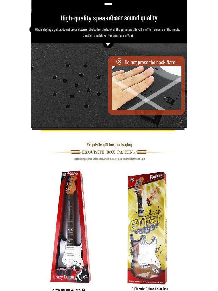 Children's Electric Guitar Toy: 6-String Beginner Bass for Boys and Girls