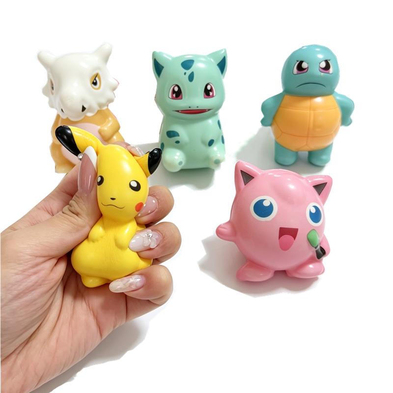 New Arrival Pokmon Squishy Pals Toy Set 6Cs Pikachu Gengar Jigglypuff Charmander Soft Slow Rising Stress  Relief Toy For Kids