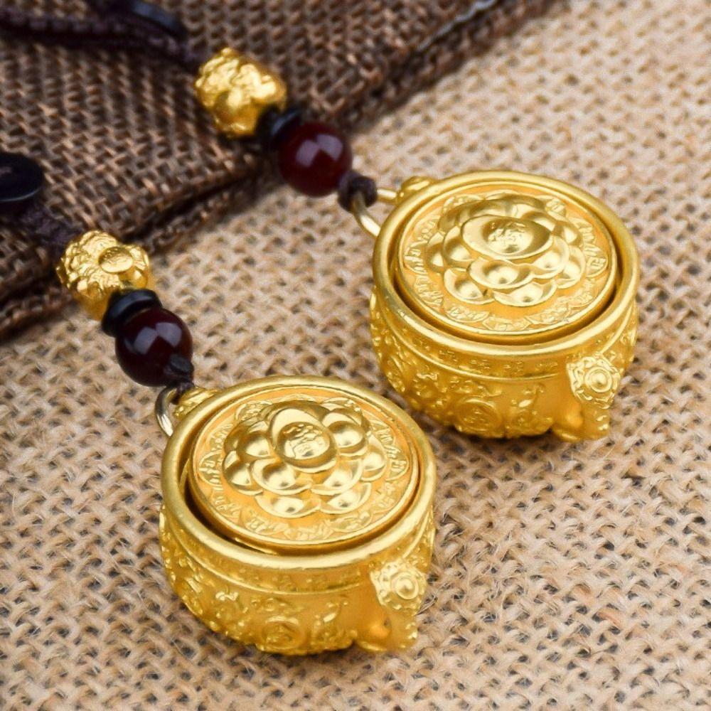 

Copper Chinese Style Lucky Pendant Brass Car Key Ring Fortune Zodiac Cornucopia Key Chain Unisex Style3