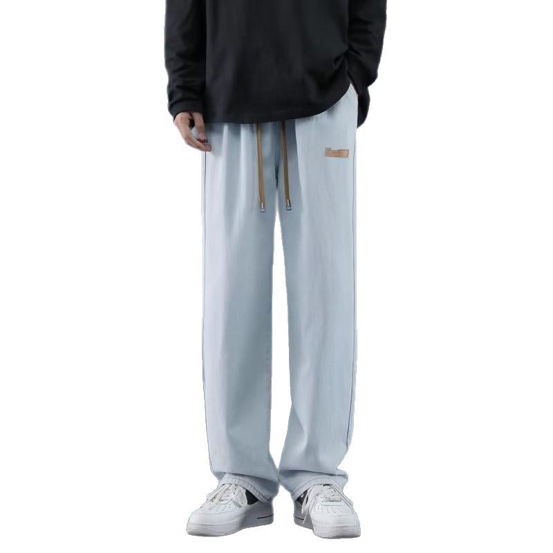 Jeans Men's Spring and Autumn American High Street Loose Straight Wide-leg Pants Trendy Casual Trousers