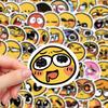 60 Pcs Funny Yellow Face Stickers Happy Smile and Sad Face Stickers Pack Graffiti Waterproof Vinyl Stickers for Water Bottle