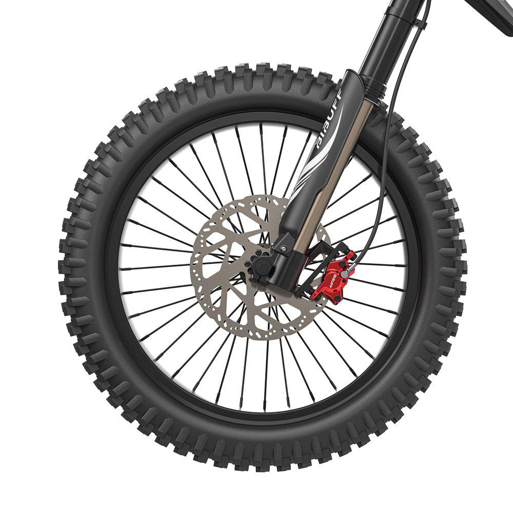 Bibuff GT600 Elektrisches Offroad-Fahrrad 7500W Spitzenmotor 19" Reifen Elektrisches Mountainbike 72V 30Ah Hydraulische Bremsen Höchstgeschwindigkeit 80 km/h Grau