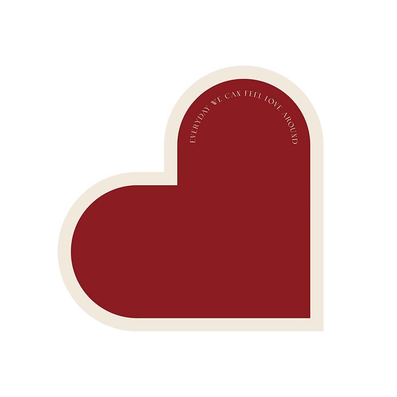 Wedding Celebration Love Entrance Door Red Leather Floor Mat Non-slip, Erasable, Washable Foot Mat Door Entry Mat